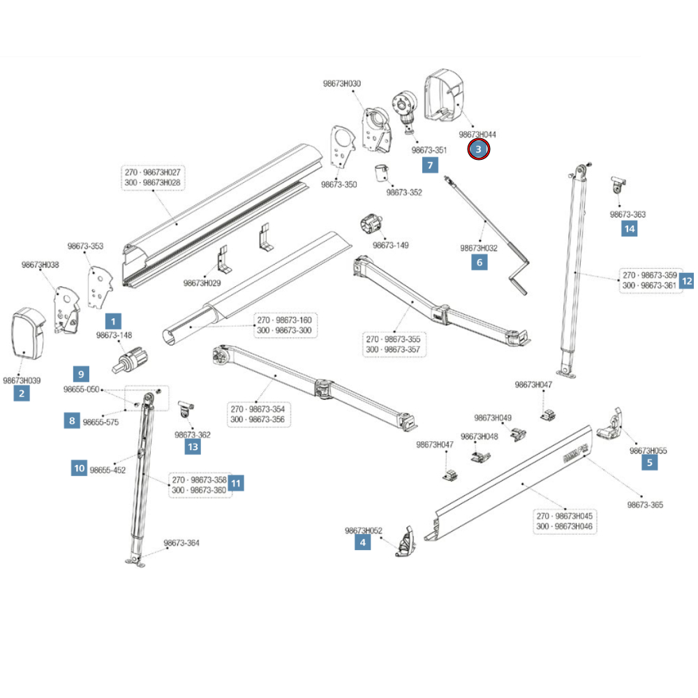 Fiamma Endkappe schwarz rechts für F43van Markise (98673H044)