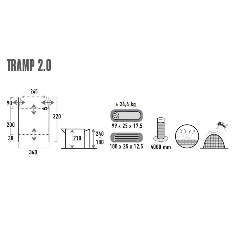 High Peak Busvorzelt Tramp Grey 2.0