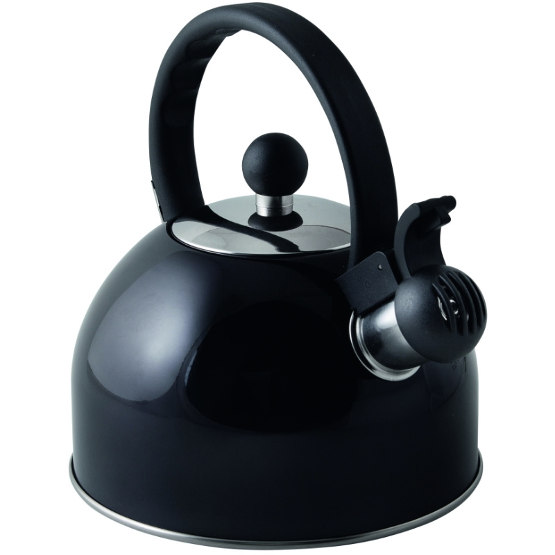 Via Mondo Flötenkessel Edelstahl schwarz, 1,5 Liter