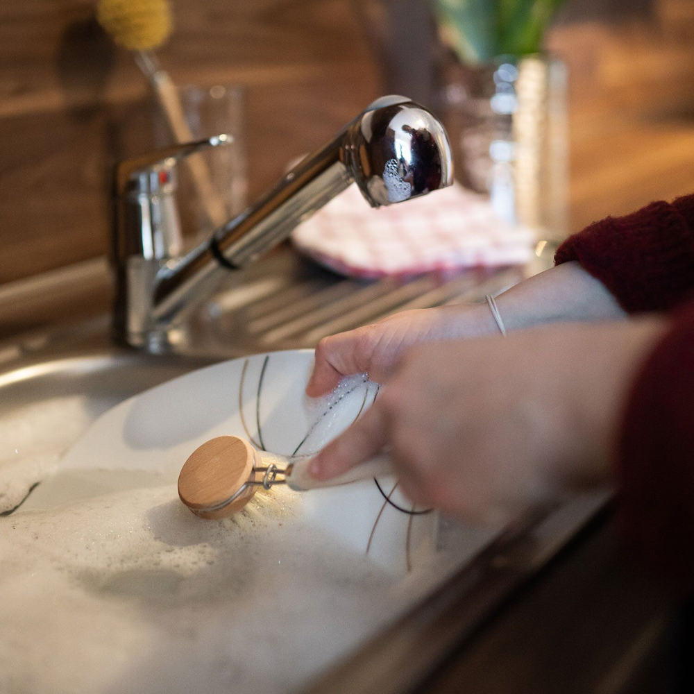 Chinchilla Spülbürste mit 3 Ersatzköpfen