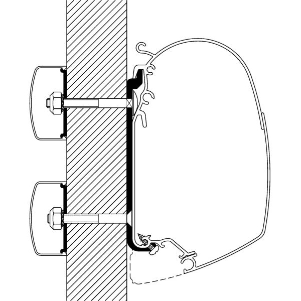 Flat-Adapter für Omnistor- Markisen Serie 5 und 8, Länge 5,00m