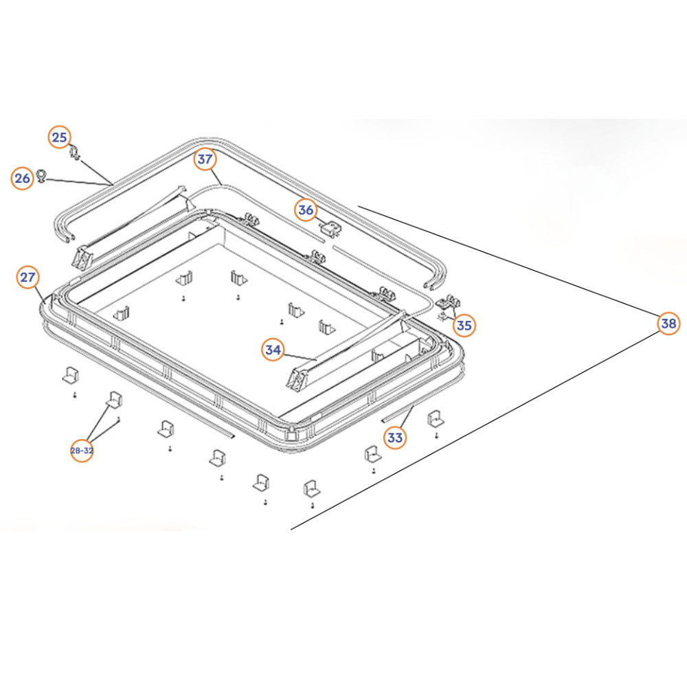 Dometic Außenrahmen komplett Heki 3/3 Plus