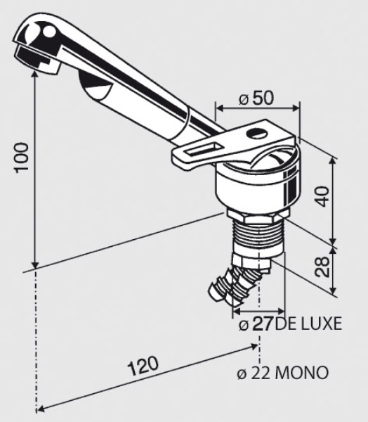 Reich Einhebelmischer Keramik De Luxe chrom/schwarz