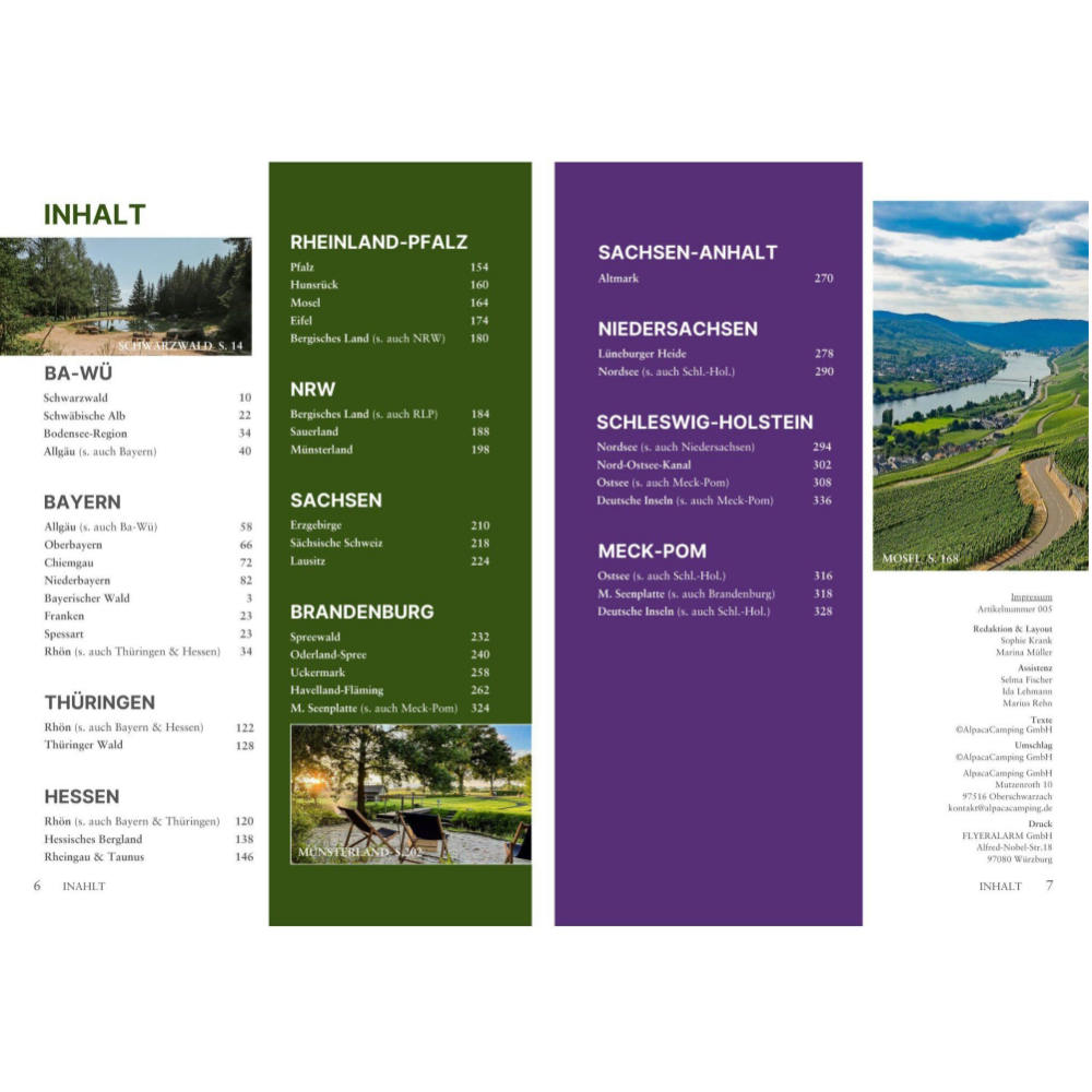 AlpacaCamping Wohnwagen Stellplatzführer 150 ausgewählte naturnahe Plätze Band 2