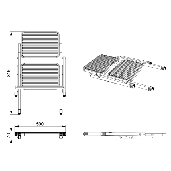 Carbest Doppeltrittstufe klappbar aus Stahl