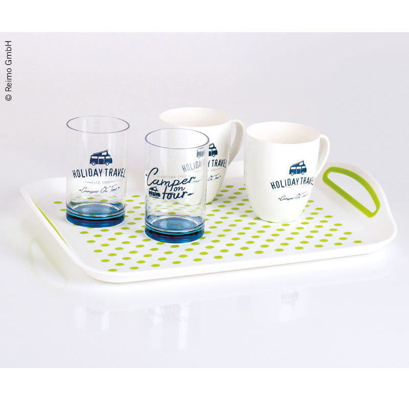 Camp4 Geschirrtrockner faltbar mit Abtropfschale, grün/weiß