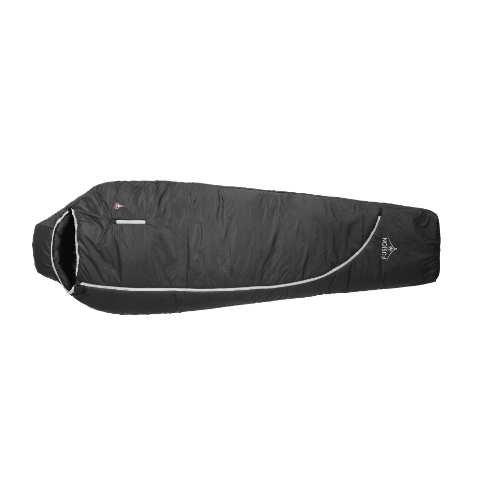 Grüezi-Bag Mumienschlafsack Synpod Fusion Zero dark asphalt Extra Long