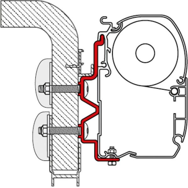 Fiamma Adapter zu Wandmarkise F45 S /F45 L Hymercamp 450 cm passend f. Hypercamp