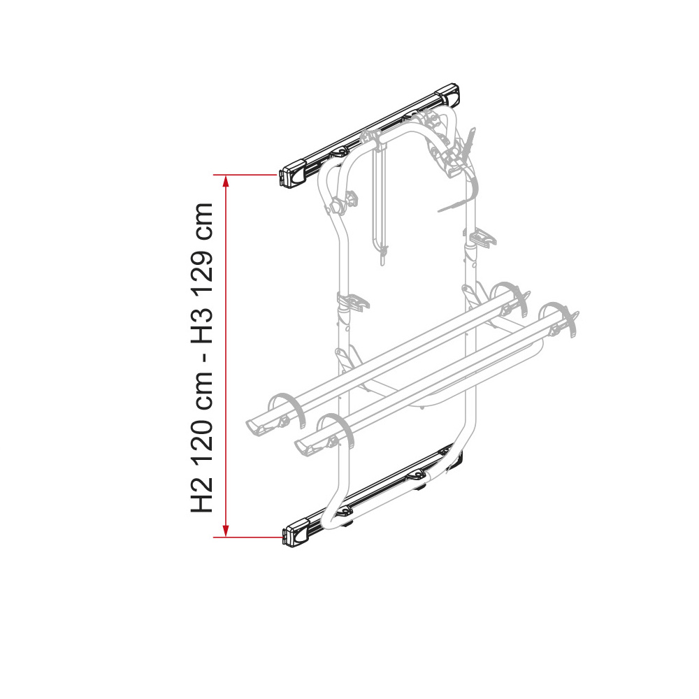 Fiamma Kit Bar Carry-Bike DJ Ford Transit Generation 7, silber