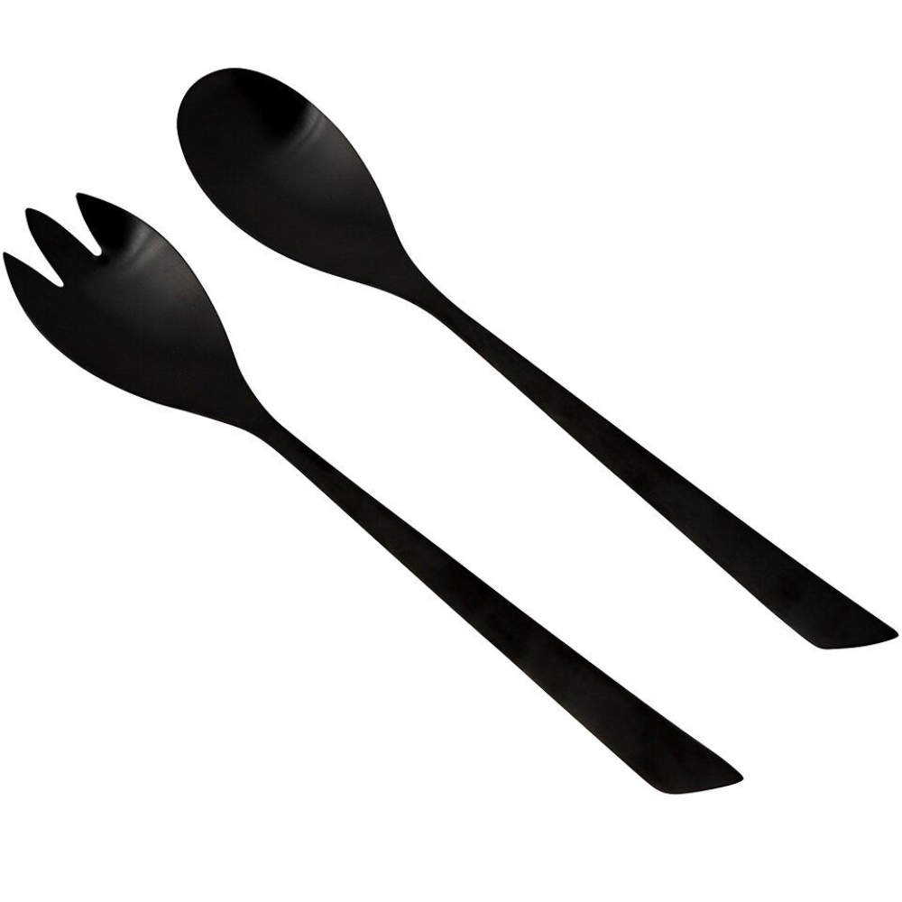 bo-camp Salatbesteck Elegant schwarz, 2-tlg.