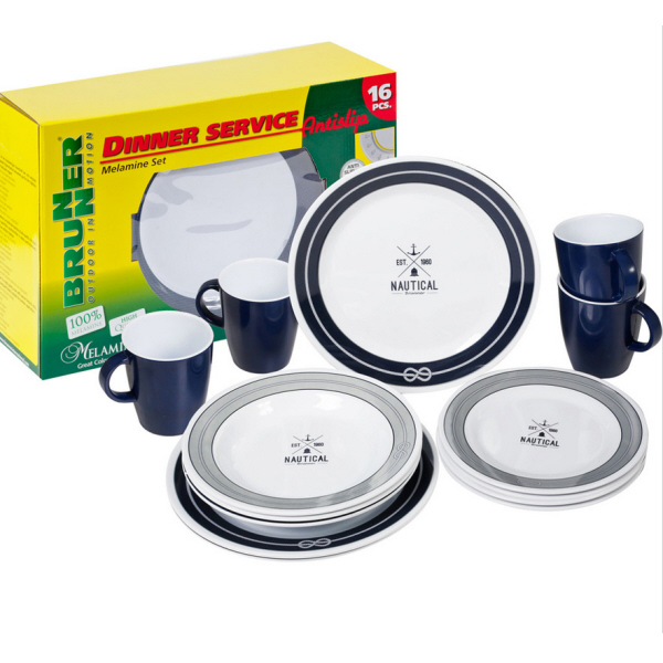 Brunner Melamin-Geschirrset Nautical 16-teilig