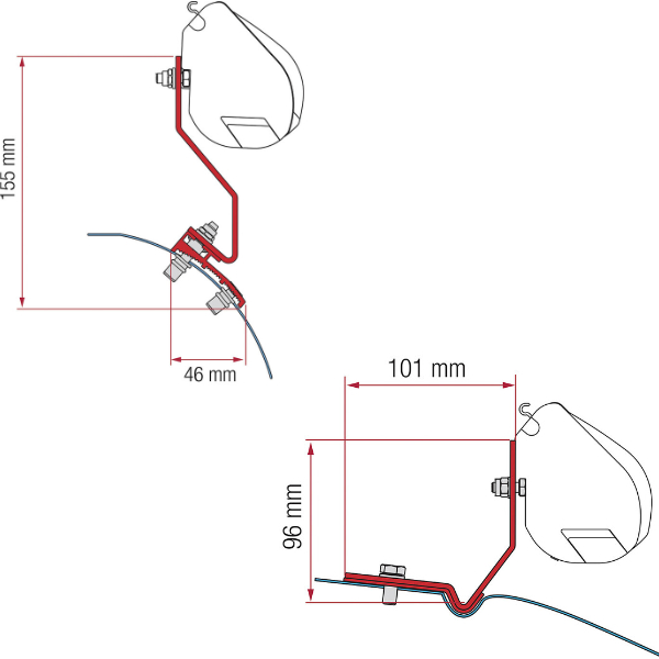 Fiamma Adapterkit F35 passend für VW Caddy