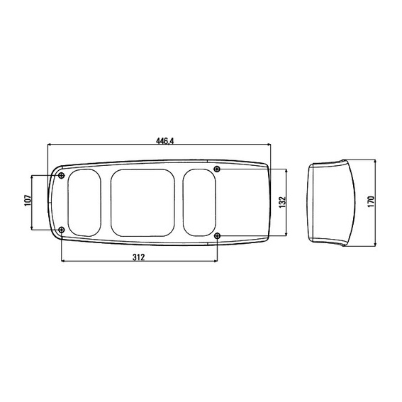 Hella Heckleuchte Caraluna I für Reisemobile, links