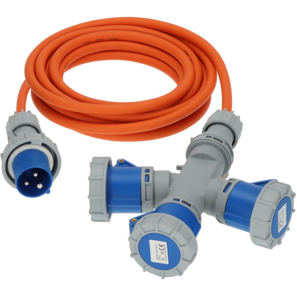 Brennenstuhl Verl.-Kabel CEE 3-fach Verteiler 16A 5m H7RN-F3G2.5,IP67;230 Volt