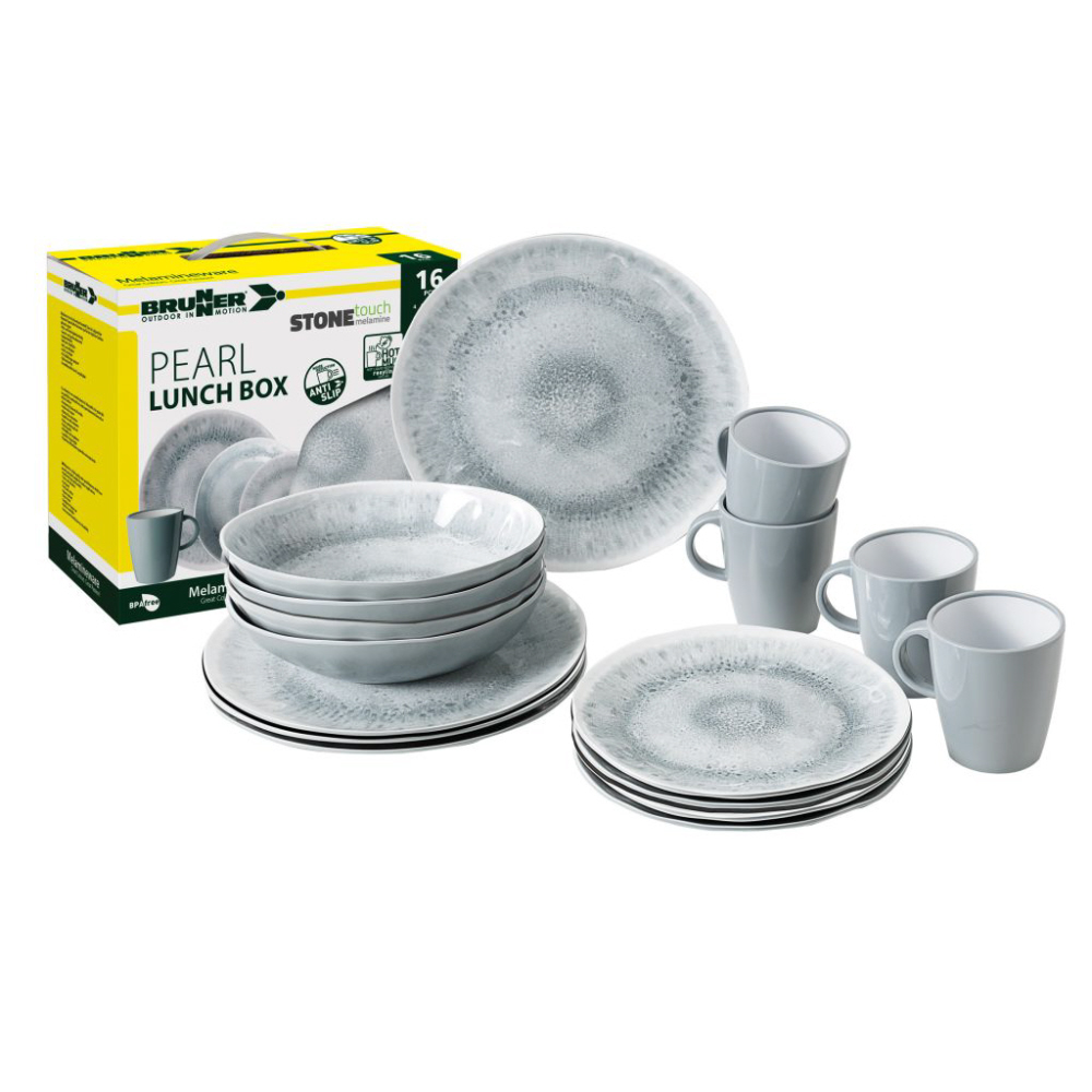 Brunner Geschirrset Pearl 16-tlg. StoneTouch-Melamin
