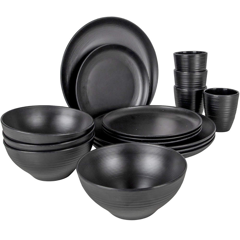 bo-camp Geschirrset Orville 16-teilig, schwarz