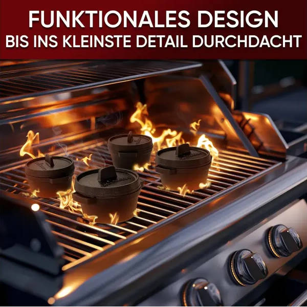 Gusskönig Eingebrannter 6x 300 ml Mini Dutch Oven Set