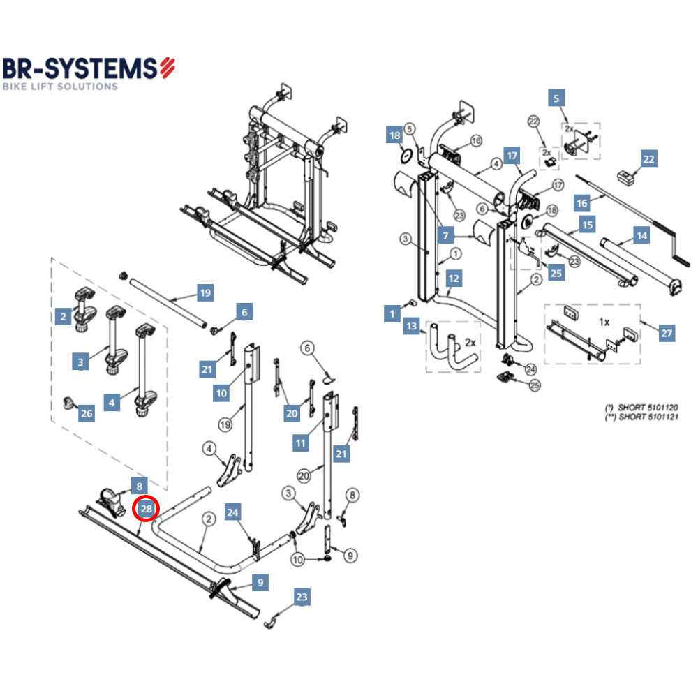 BR-Systems V-Schiene 1,3 m für Bike Lift