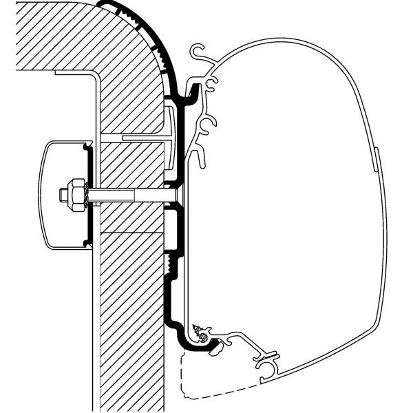 Thule Adapter für Bürstner zu Omnistor Serie 5 und 8, Länge 5,5 m