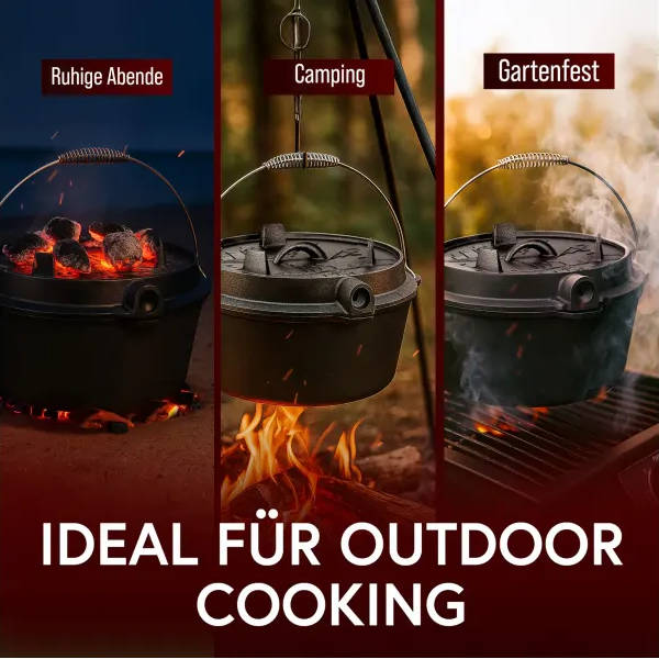 Gusskönig Eingebrannter Dutch Oven Set ohne Füße