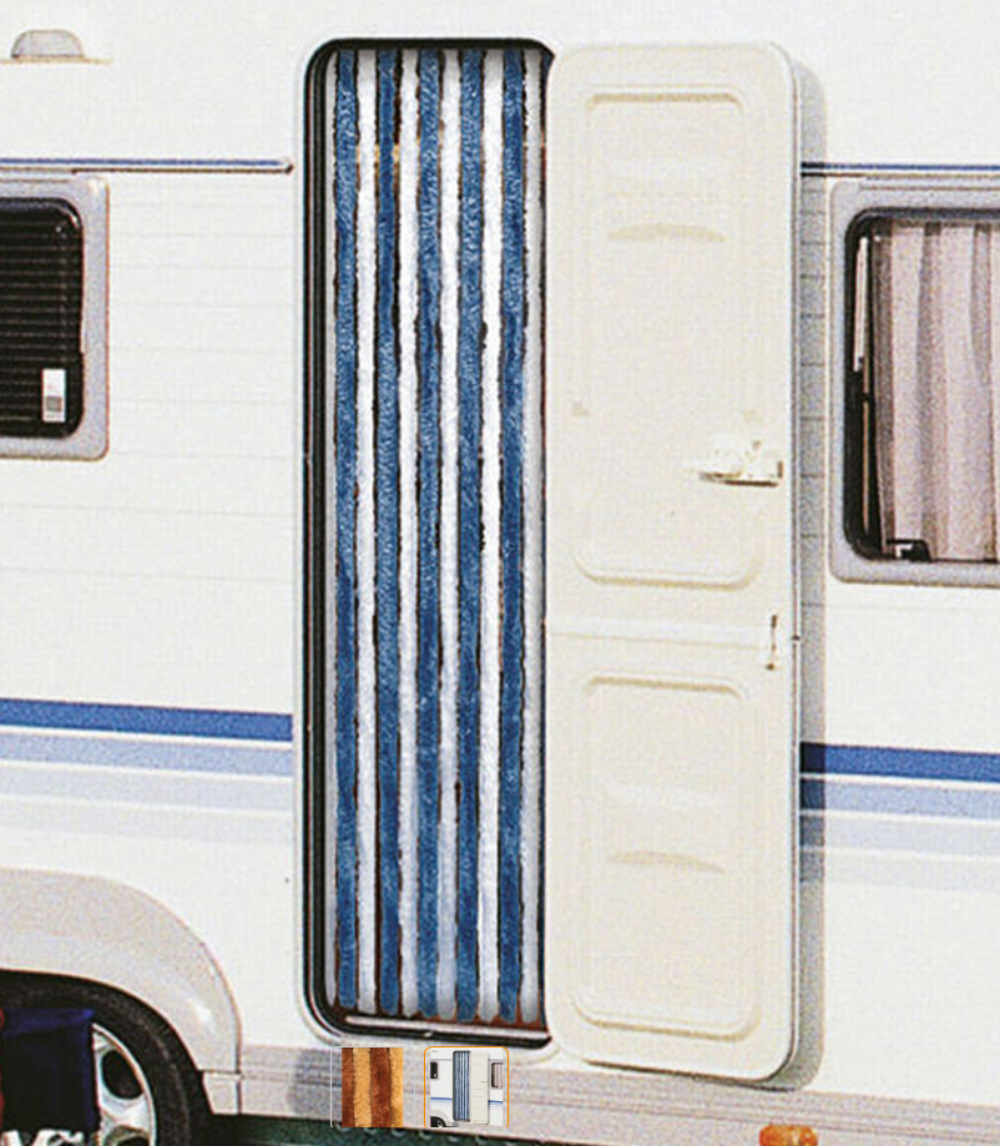 Arisol Superflausch Türvorhang weiß/grau/blau 56 x 205 cm