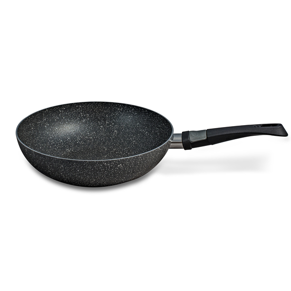 Beaver Brand Wok-Pfanne STONEROCK Alu Anti Haft mit  Lock-Up Griff 28 cm