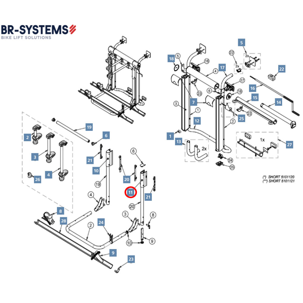 BR-Systems Haltestruktur rechts für Bike Lift
