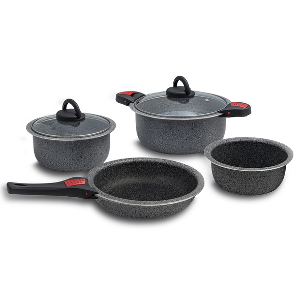 Beaver Brand Kochgeschirr Set ARTEPETRA 9-tlg. Farbe stone grey