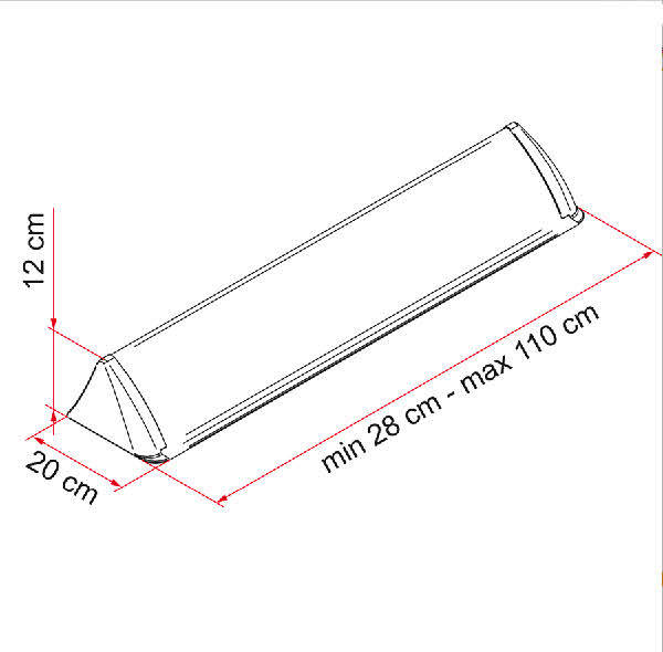 Fiamma Spoiler Universal, für Dachhauben bis 90 cm Breite