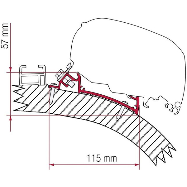 Fiamma Adapter f. Dachmarkise F65 S / F65 L f. Carthago Chic