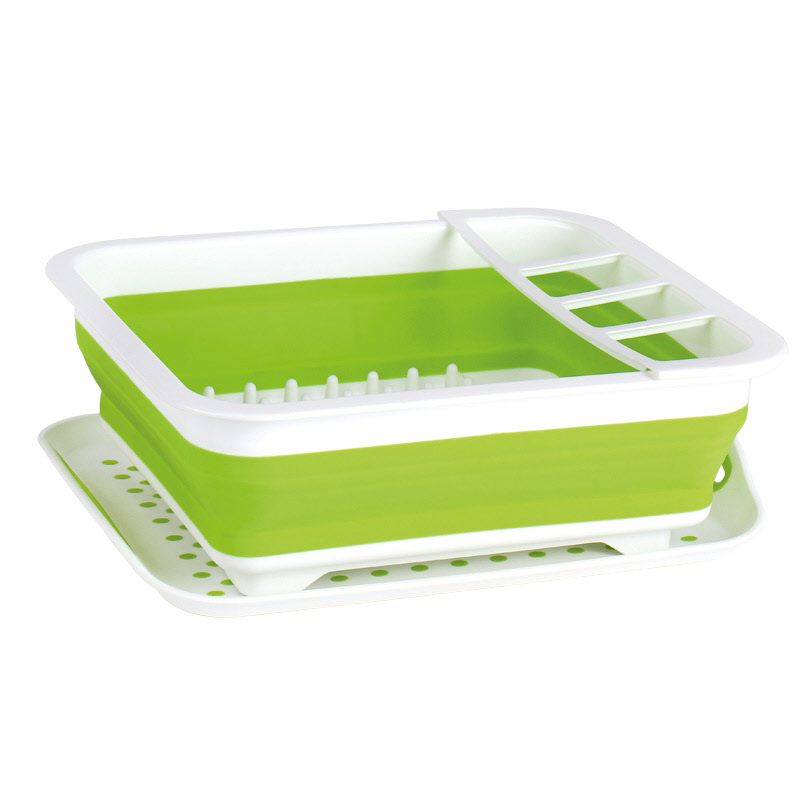 Camp4 Geschirrtrockner faltbar mit Abtropfschale, grün/weiß