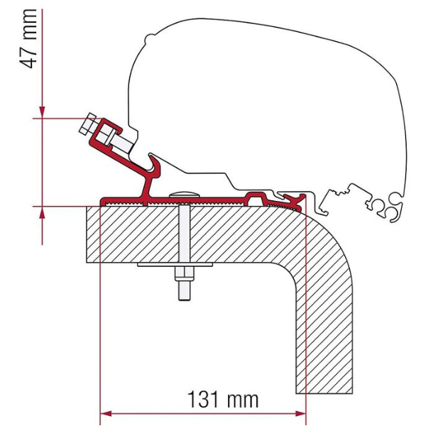 Fiamma Adapter f. Dachmarkise F65 S / F65 L passend f. Hymer