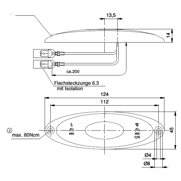 Jokon Seitenmarkierungsleuchte LED, Rahmen weiß
