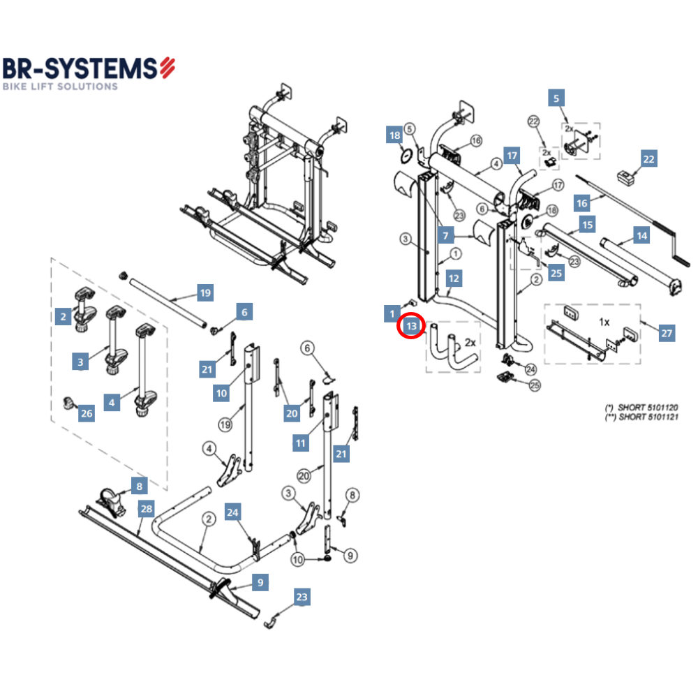 BR-Systems Haltestruktur unten Modell Rail für Bike Lift