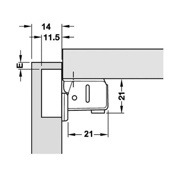 Häfele Schrankscharnier, verstellbar, 2er Pack