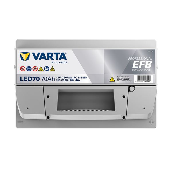 VARTA Batterie Professional Deep Cycle, LED 70