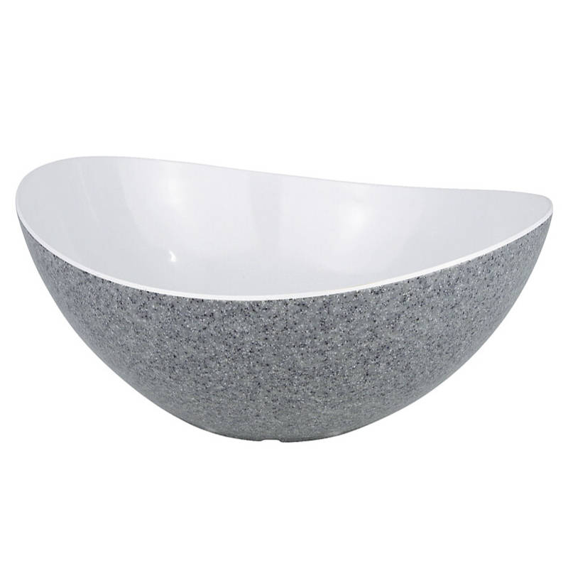 Gimex Salatschüssel Solid Line, granitgrau/weiß