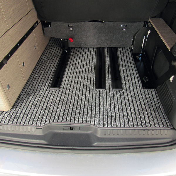 Carbest Teppich Kofferraum mit Schienen, grau