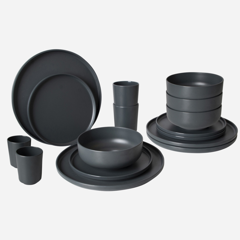 bo-camp Geschirrset Industrial Patom 16-teilig, anthrazit