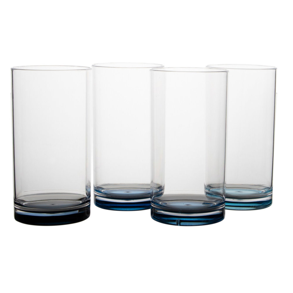 Gimex Trinkglas Longdrink 500 ml, 4er-Set, blau
