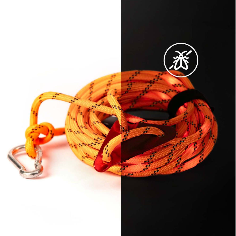 Sunnyside Abspannleine mit LED Beleuchtung, 6 m, orange