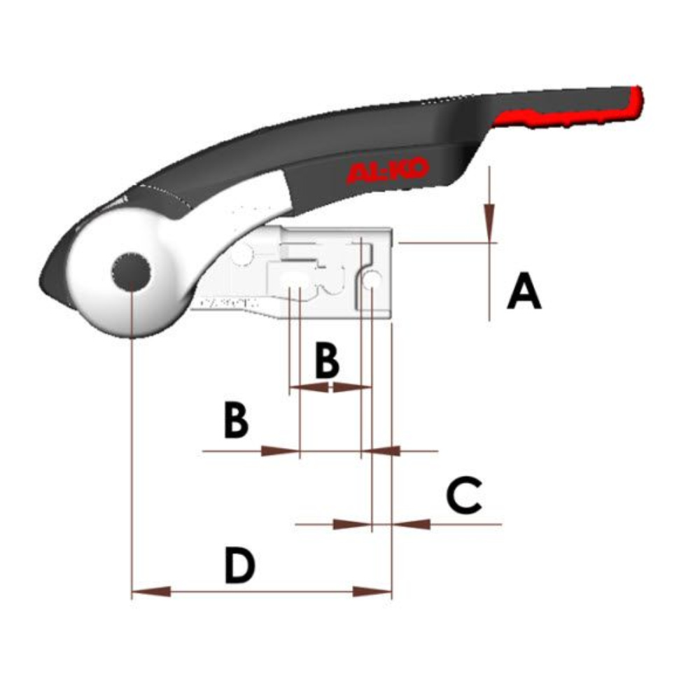 ALKO Sicherheitskupplung AKS 3504 mit Schließzylinder u. Safety Ball, kreuz