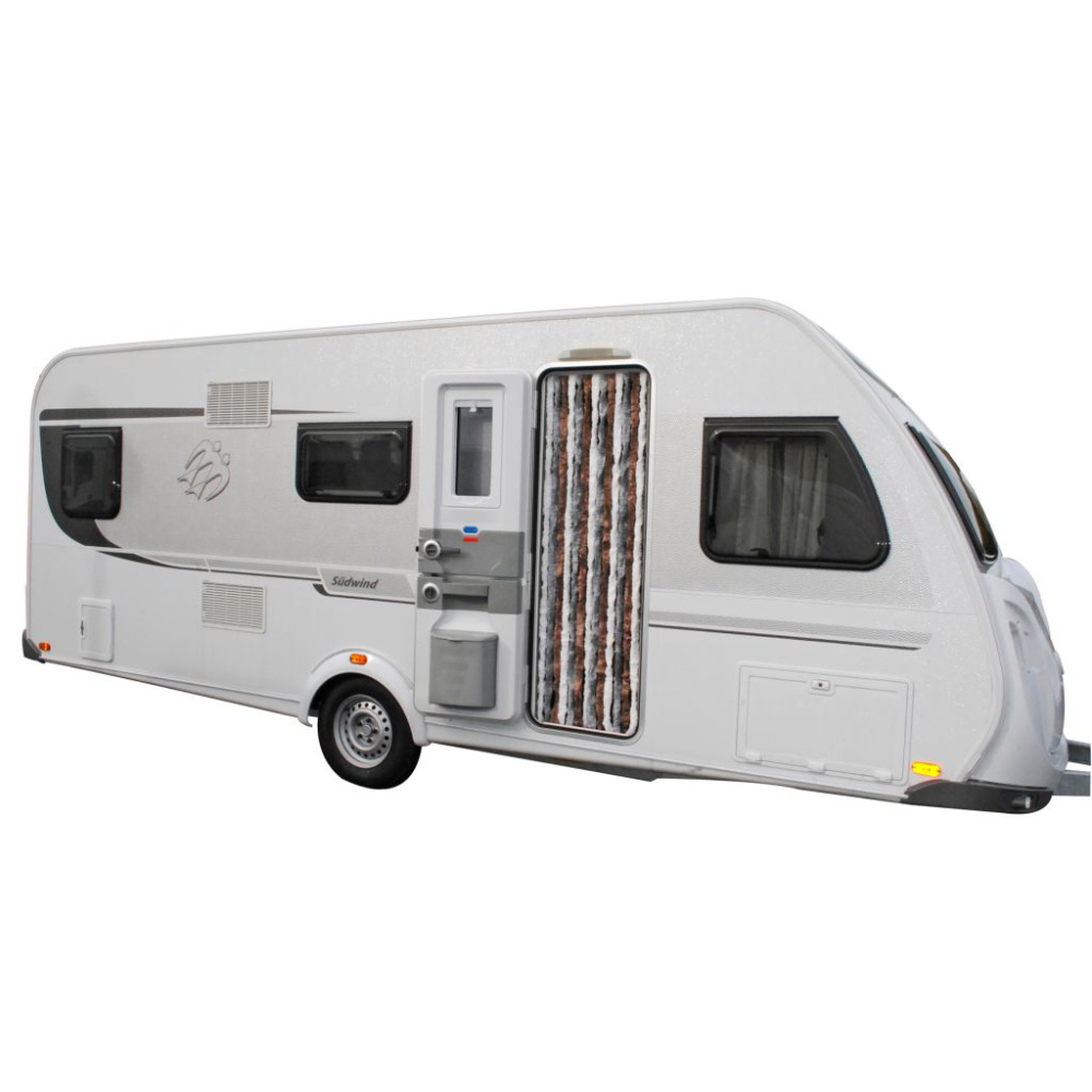 Brunner Flauschvorhang grau/weiß/grün