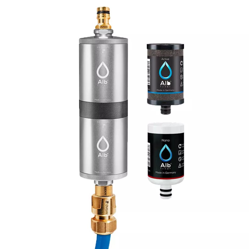 Alb Filter Fusion Active+Nano Trinkwasserfilter - Mobil mit Koffer, silber