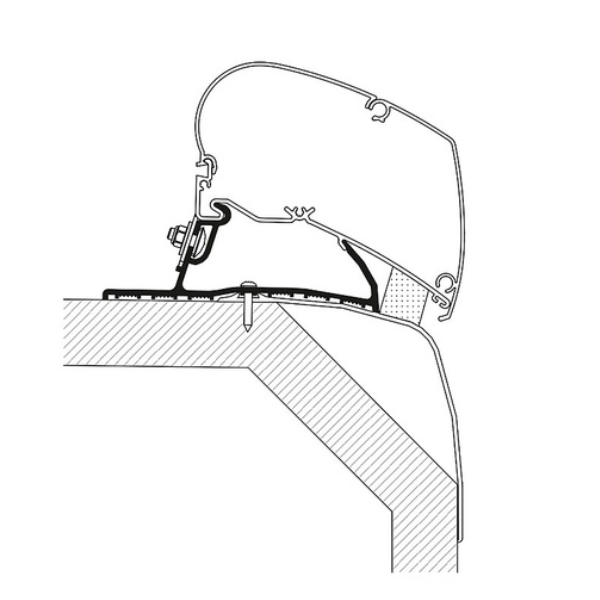 Thule Markisenadapter für Dachmarkise Omnistor, Laika Evocip