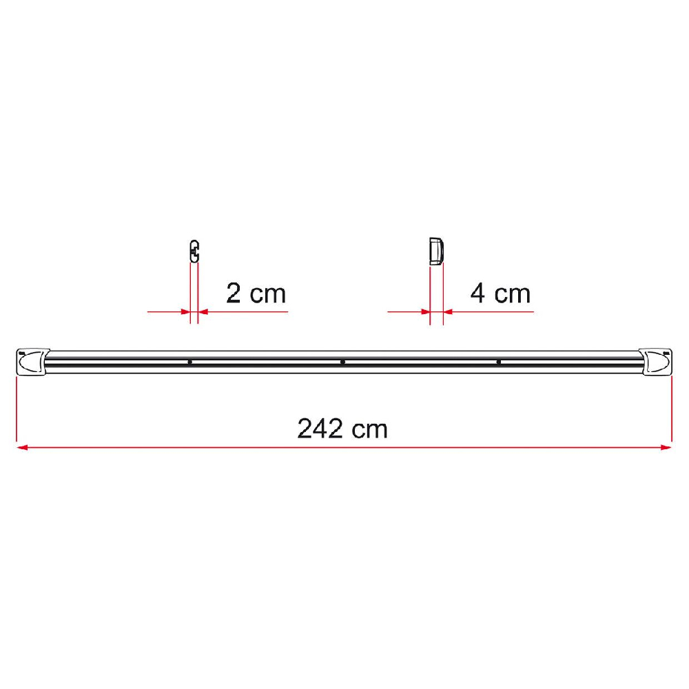 Fiamma Fixing-Bar Carry Bike 2 Stück je 240 cm lang, schwarz