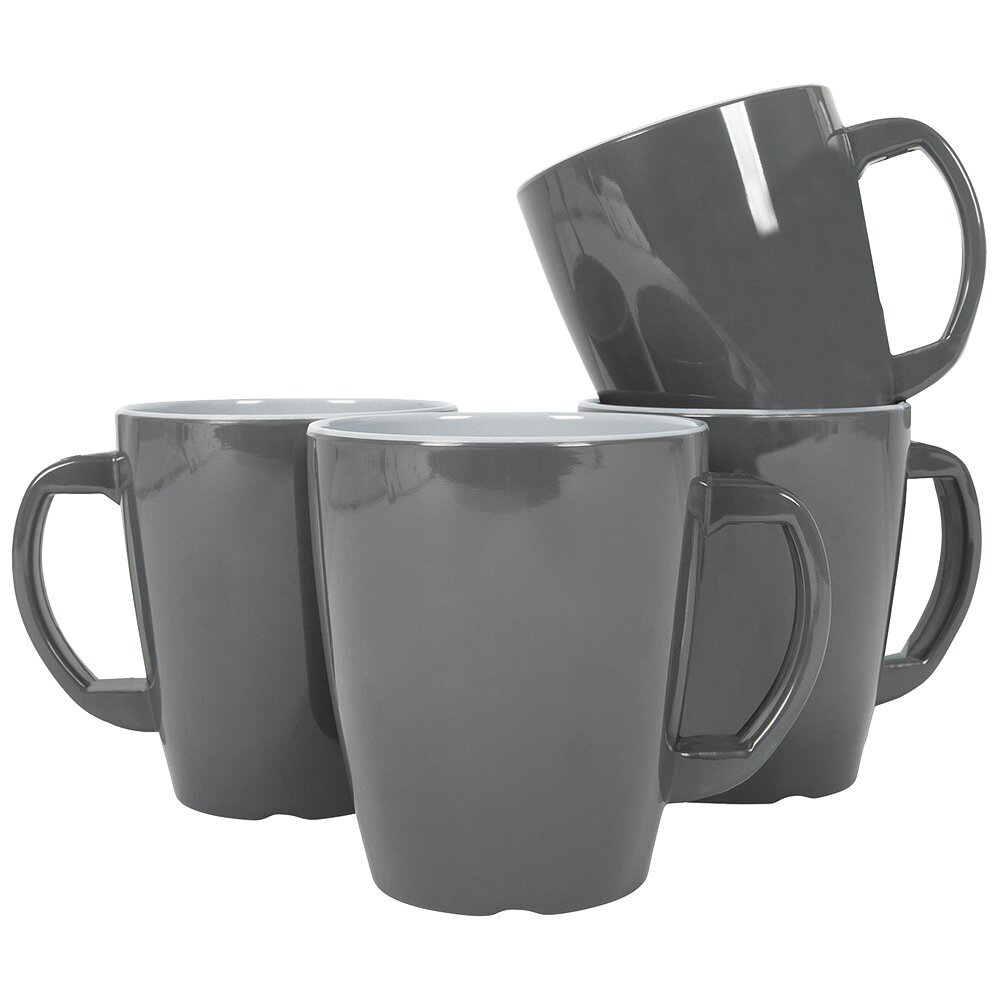 Gimex Geschirrserie Vivid Line Henkelbecher 4-tlg., grau