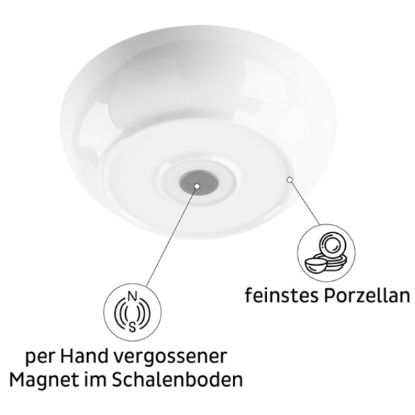 Silwy Porzellan Magnet-Food-Bowl, weiß