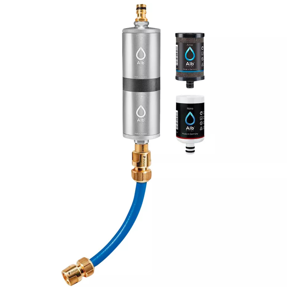 Alb Filter Fusion Active+Nano Trinkwasserfilter - Mobil mit Koffer, silber