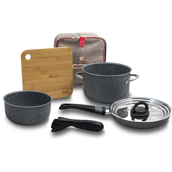 Beaver Brand Kochgeschirr Set INDUKOCH 7-tlg. Farbe stone grey
